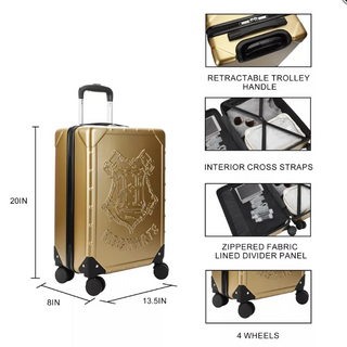 Hogwarts Crest Carry-On Suitcase Gold 22 in