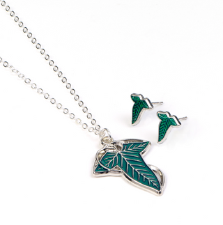 Ensemble Collier et Boucles d’Oreilles – Feuille de Mallorn | Sorcière et Magie