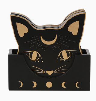 Ensemble De Sous-Verres Chat Noir | Sorcière et Magie