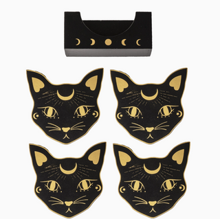 Ensemble De Sous-Verres Chat Noir | Sorcière et Magie