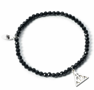 Bracelet Onyx avec Breloque Reliques de la Mort | Sorcière et Magie
