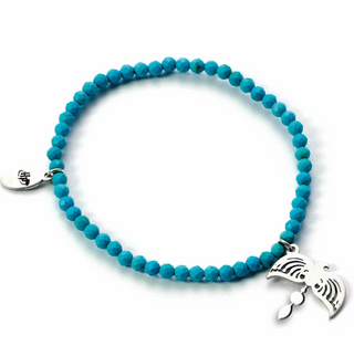 Bracelet Turquoise avec Breloque Diadème | Sorcière et Magie