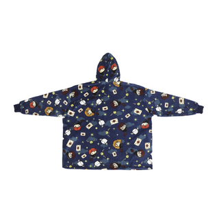 Chibi Characters Hooded Blanket