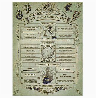 Cadre - Liste Scolaire Poudlard | Sorcière et Magie