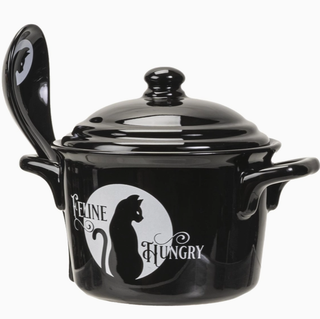 Bol À Soupe Et Cuillère - Chat Noir | Sorcière et Magie